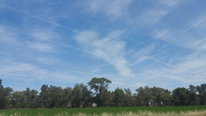Vapour trails on way to Melbourne